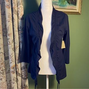 Coldwater Creek Waves and Ripple Cardi Cardigan Navy sz XS 4-6